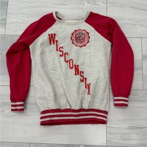 Wisconsin Badgers Pressbox Red and Gray 
 Retro Bucky Sweatshirt